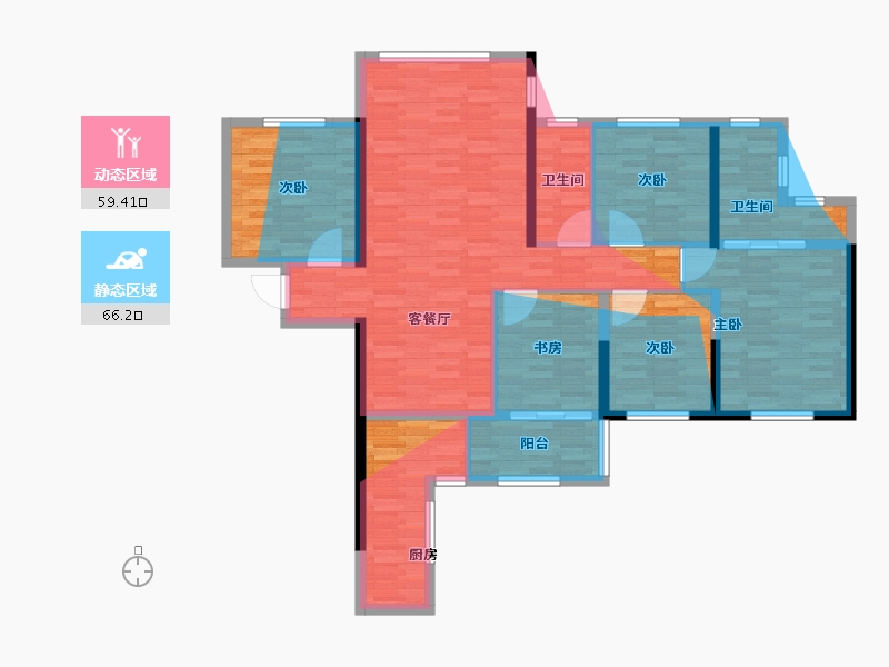 广西壮族自治区-钦州市-人和大地-128.00-户型库-动静分区