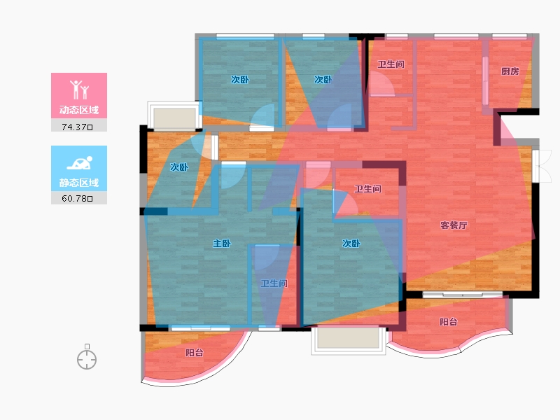 云南省-西双版纳傣族自治州-曼城小区-141.68-户型库-动静分区