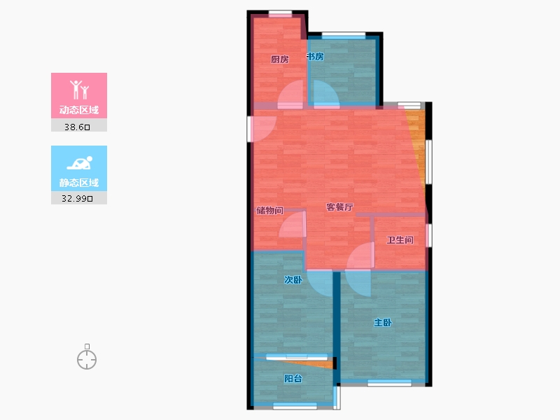 浙江省-杭州市-璞荟铭庭-68.50-户型库-动静分区