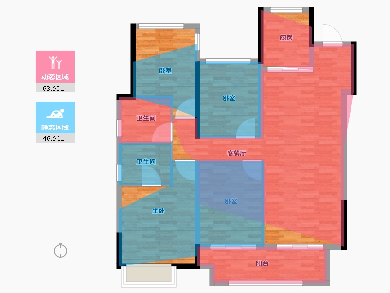 福建省-龙岩市-杭城臻邸-100.80-户型库-动静分区