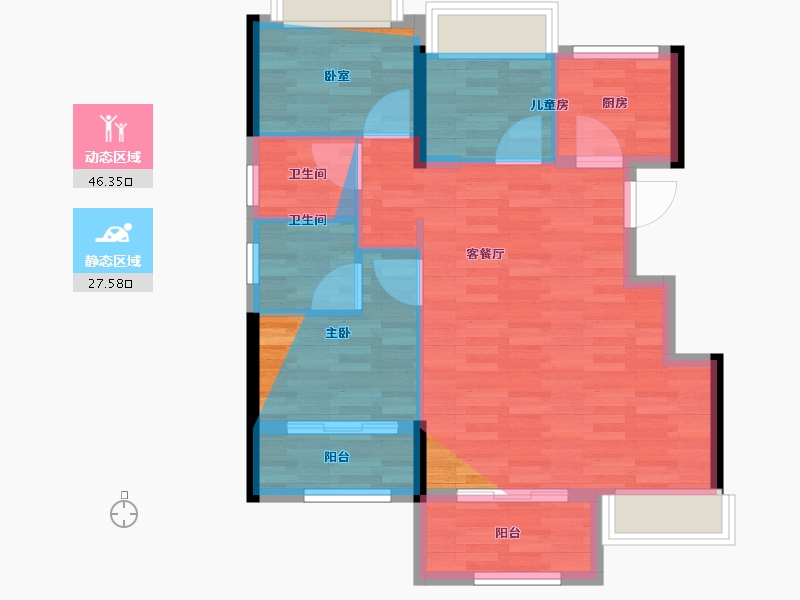 福建省-宁德市-天马文澜-72.00-户型库-动静分区