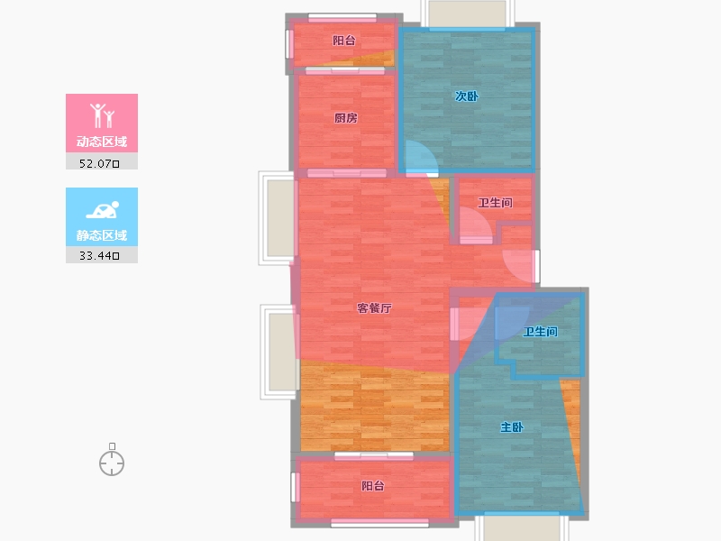 北京-北京市-清城南区-105.00-户型库-动静分区