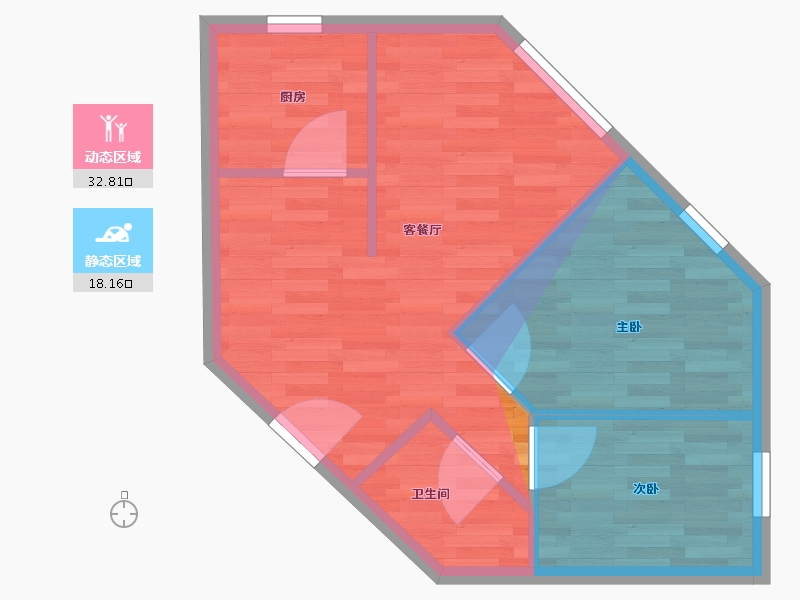 北京-北京市-建清园小区-47.60-户型库-动静分区