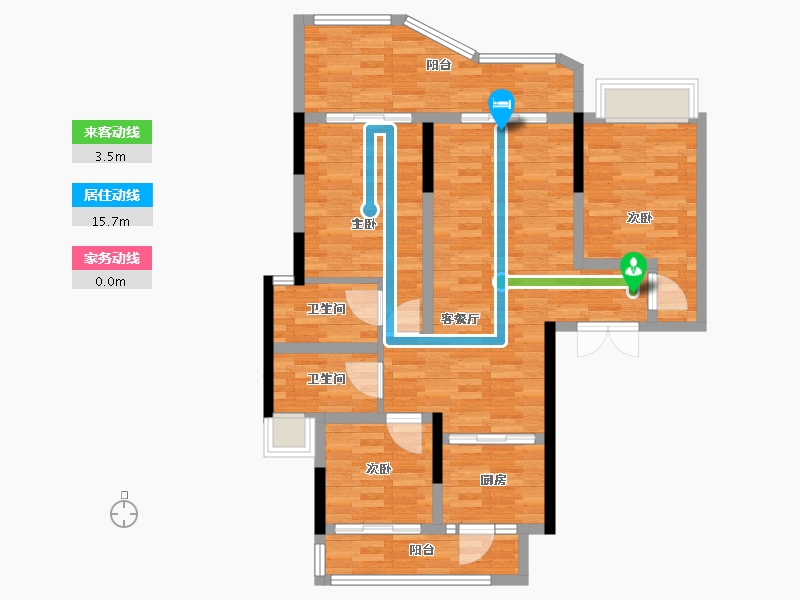 四川省-广安市-爱众•天空的院子-88.80-户型库-动静线