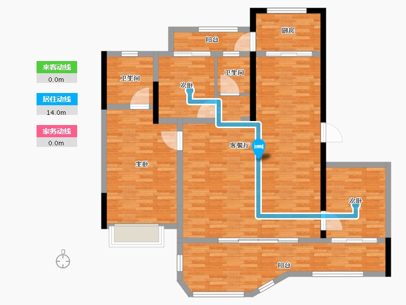 四川省-广安市-爱众•天空的院子-88.80-户型库-动静线