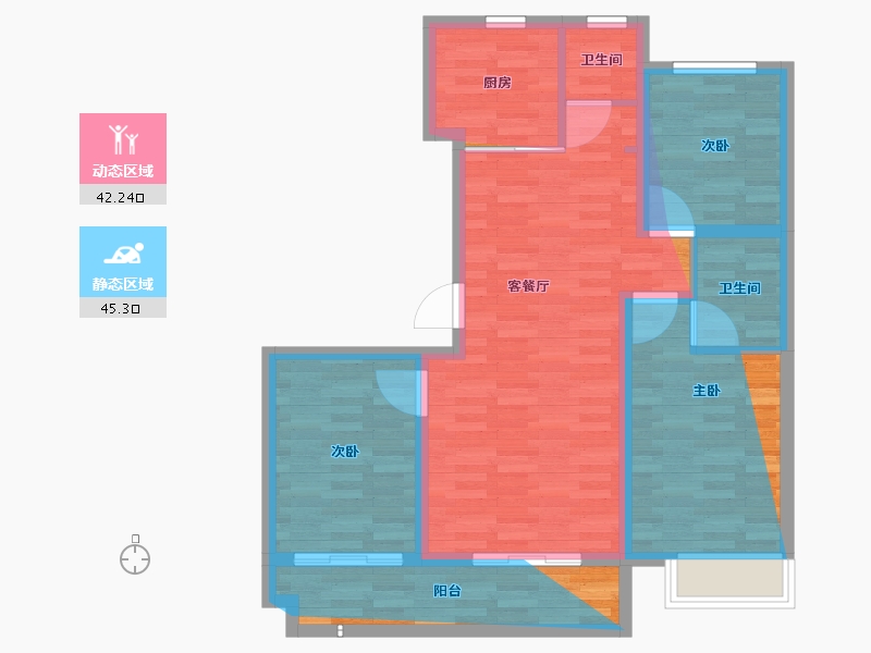 河北省-邯郸市-邱县龙庭华府-95.35-户型库-动静分区