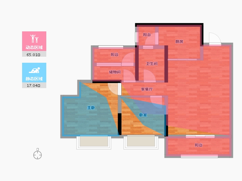 广东省-汕头市-招商雍颐湾前岸-80.00-户型库-动静分区