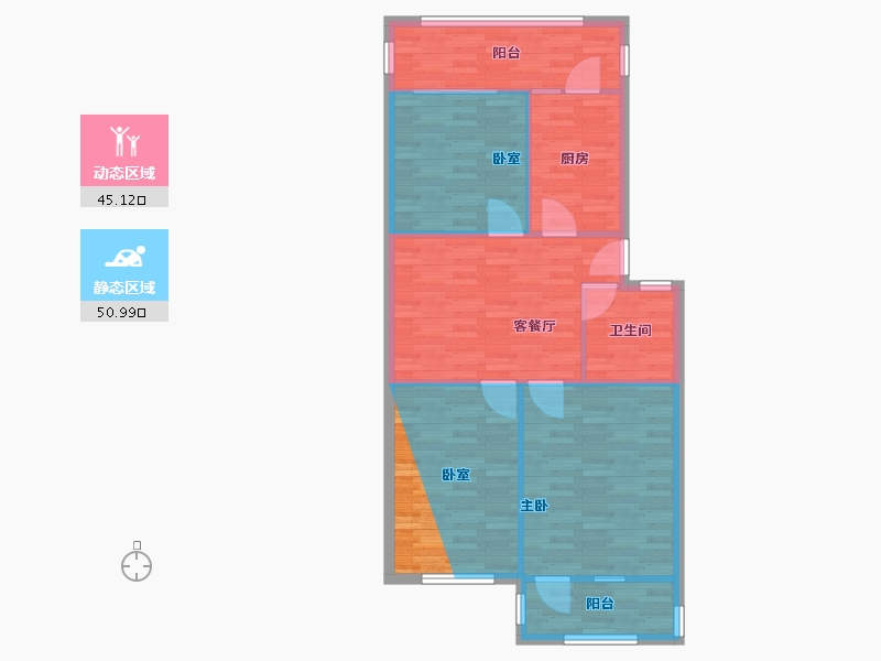 山东省-济南市-东西丹凤街-80.80-户型库-动静分区