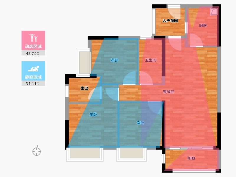 广东省-广州市-珑韵花园-82.00-户型库-动静分区