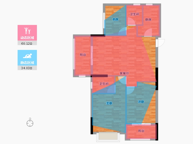 浙江省-湖州市-恒隆城-94.40-户型库-动静分区