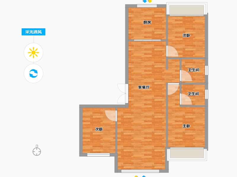 甘肃省-金昌市-恒昌首府-96.00-户型库-采光通风