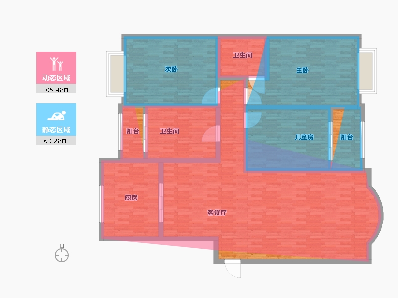 江苏省-南京市-徐州市鼓楼区法苑小区-112.00-户型库-动静分区