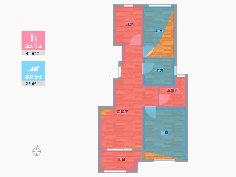 江苏省-南京市-明秀映江苑-72.00-户型库-动静分区