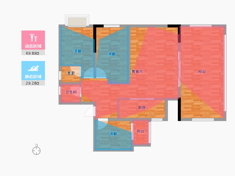 贵州省-安顺市-银城誉景三合-90.00-户型库-动静分区