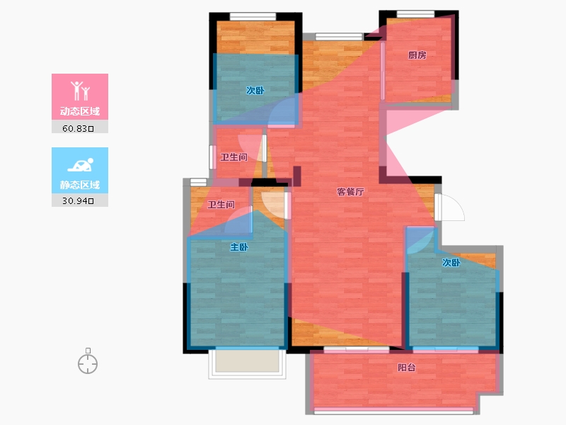 山东省-菏泽市-云峰中央公园-96.00-户型库-动静分区