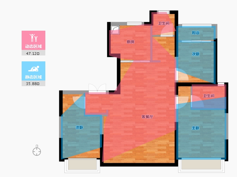 河北省-邯郸市-公园天下-96.40-户型库-动静分区