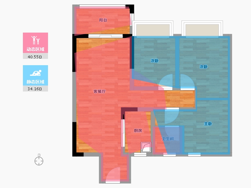 河南省-漯河市-公园壹号院-86.40-户型库-动静分区