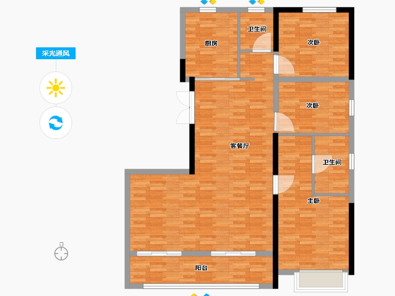 安徽省-合肥市-滨投樾玺-112.00-户型库-采光通风