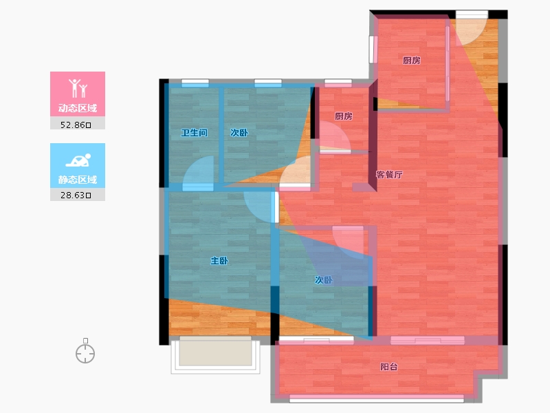 陕西省-渭南市-秦正·锦绣东方-79.48-户型库-动静分区