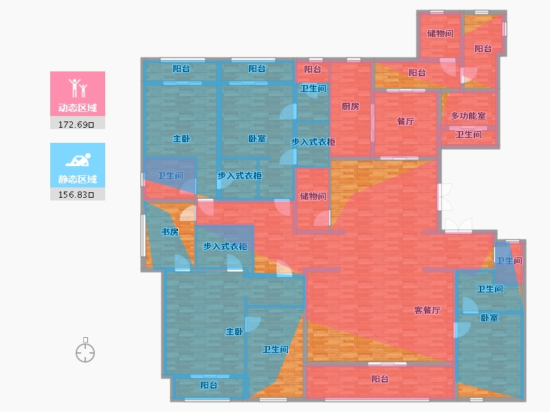 上海-上海市-万源城御璄-326.88-户型库-动静分区