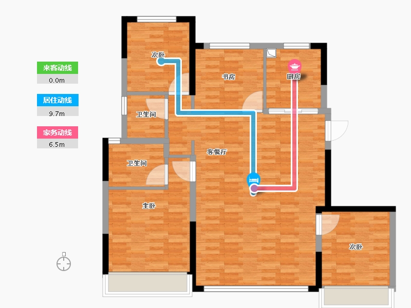 浙江省-杭州市-龙湖亚伦怡康·滨颂御湖境-99.60-户型库-动静线