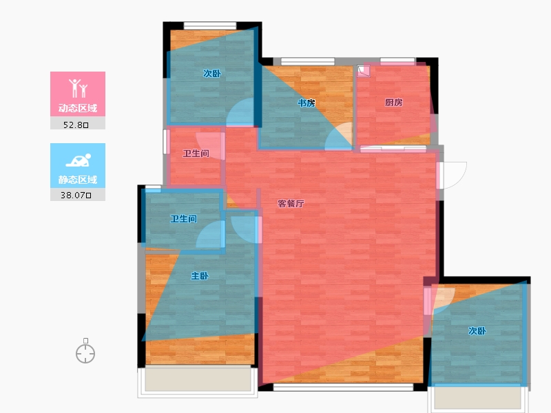 浙江省-杭州市-龙湖亚伦怡康·滨颂御湖境-99.60-户型库-动静分区