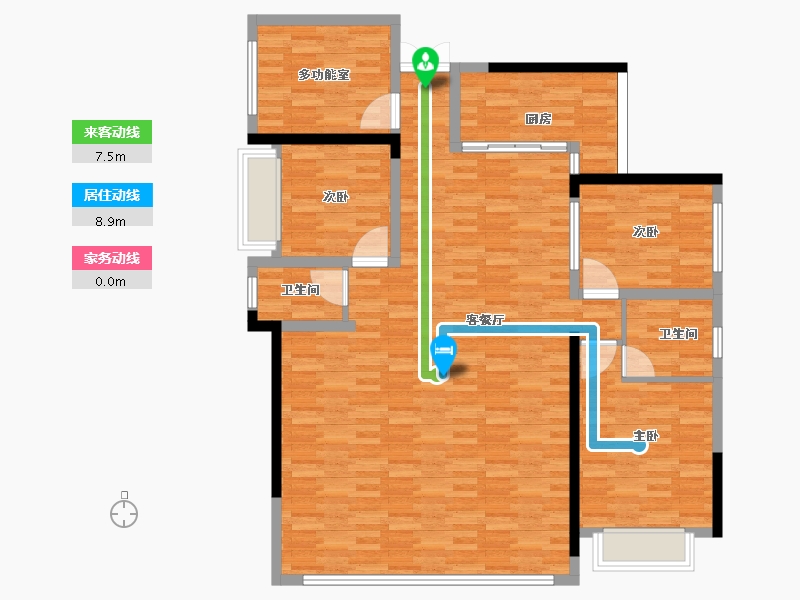 湖南省-郴州市-皇廷·万里江山-126.09-户型库-动静线