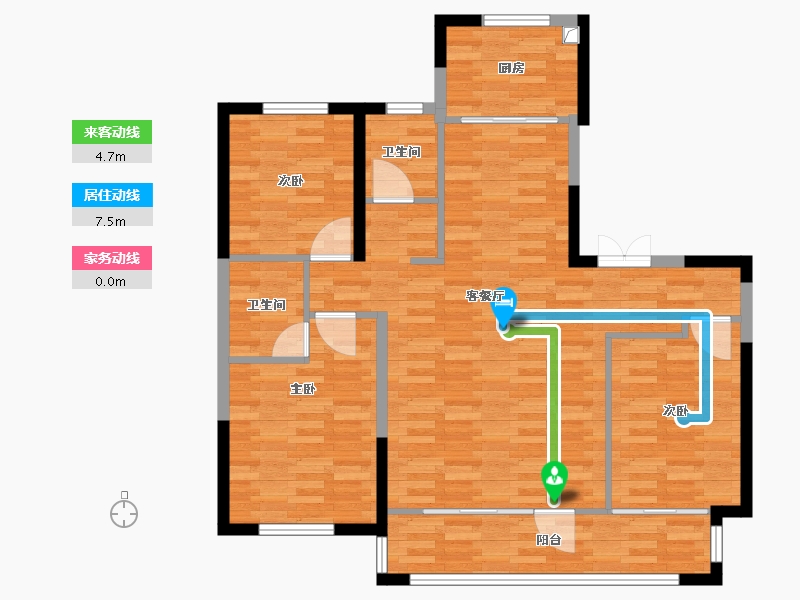 宁夏回族自治区-银川市-新思路·砚玺台-98.90-户型库-动静线