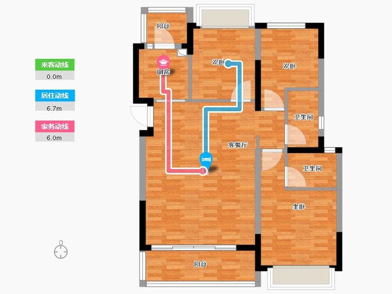 四川省-成都市-空港兴城锦楠府-84.26-户型库-动静线