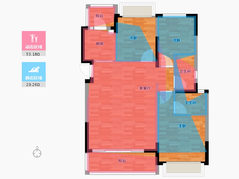 四川省-成都市-空港兴城锦楠府-84.26-户型库-动静分区