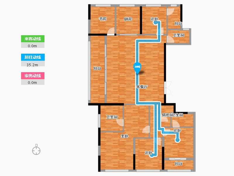 浙江省-杭州市-翡翠锦和府-200.28-户型库-动静线