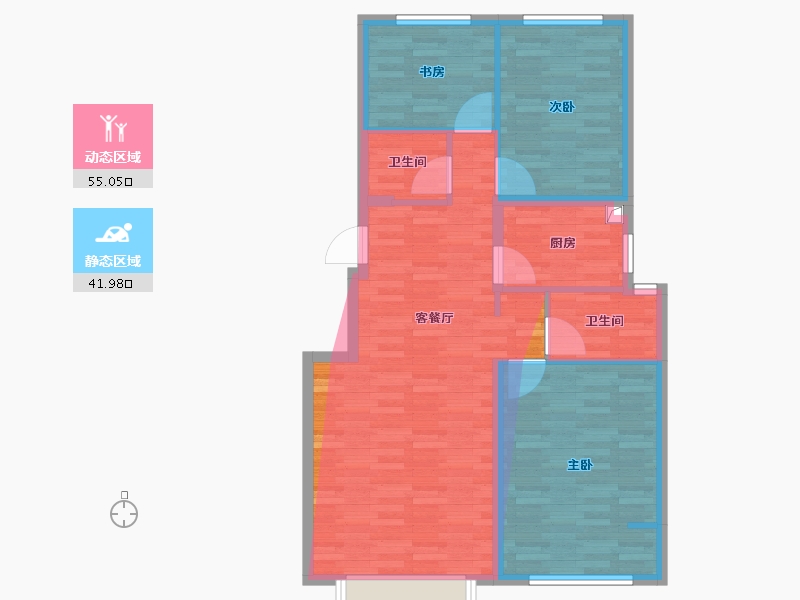 河北省-秦皇岛市-水映华廷-87.35-户型库-动静分区