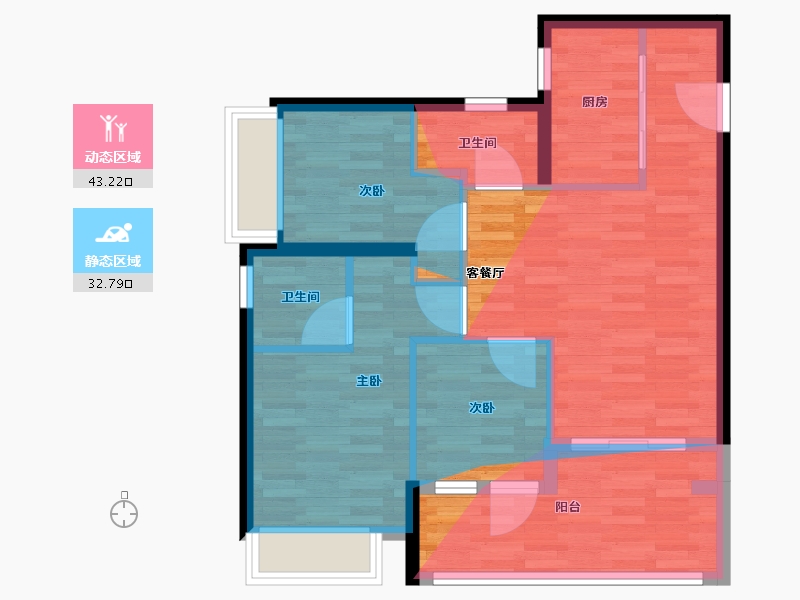 广东省-深圳市-深业上城学府-71.40-户型库-动静分区