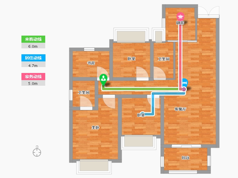 湖南省-邵阳市-乾道魏源壹号院-85.37-户型库-动静线