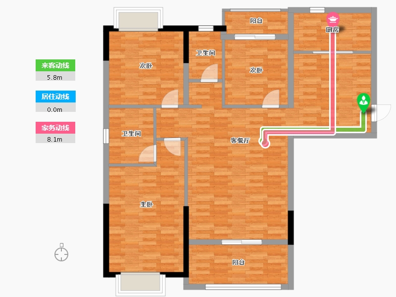 湖北省-武汉市-武汉市黄陂区龙潭首府-110.40-户型库-动静线