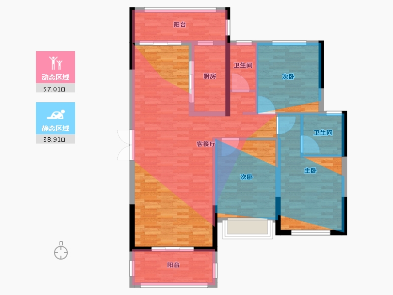 广西壮族自治区-河池市-新莱云峰豪庭-113.60-户型库-动静分区