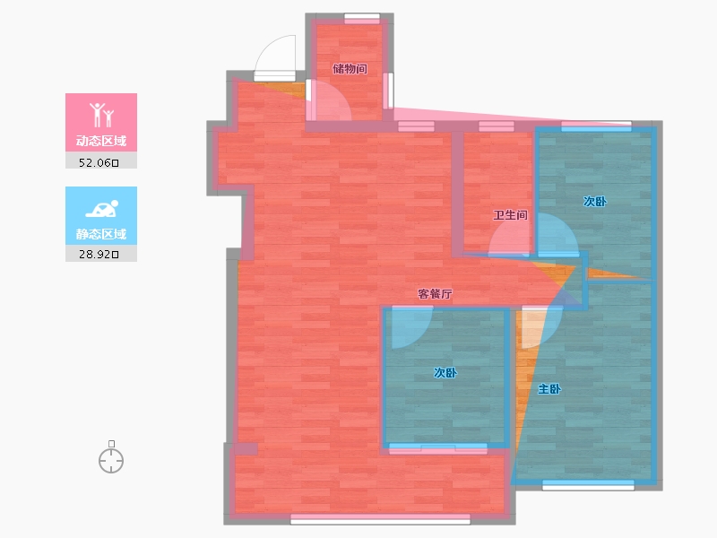 江苏省-常州市-万科四季雅苑-78.06-户型库-动静分区