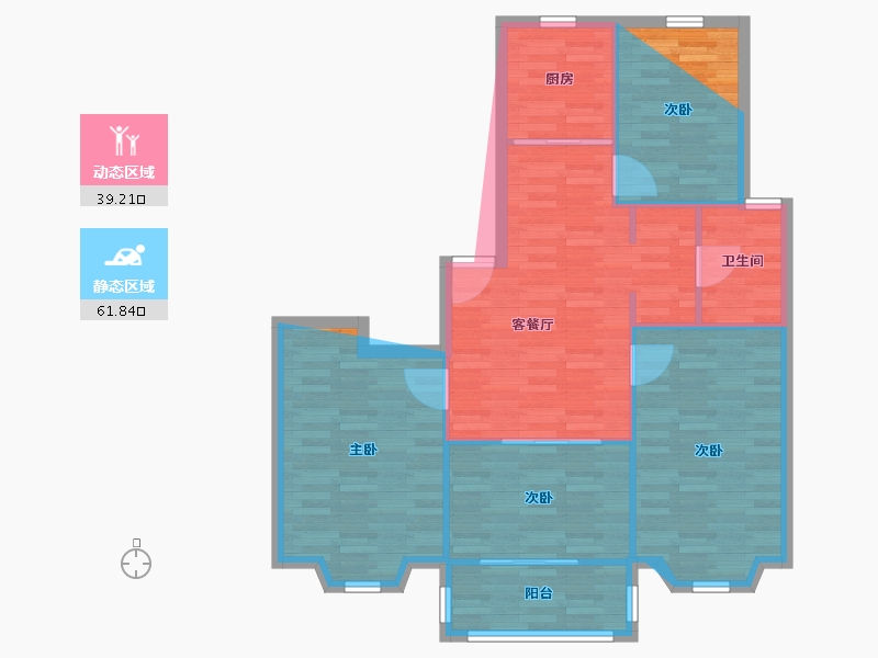 上海-上海市-恒嘉花园-84.81-户型库-动静分区