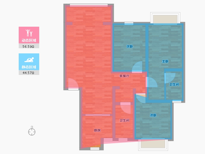 安徽省-合肥市-包河花园D-127.00-户型库-动静分区