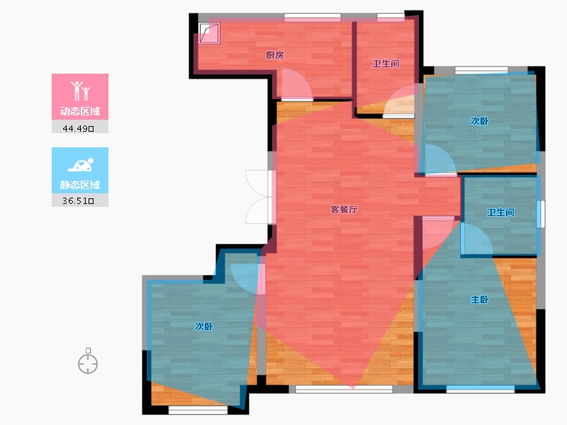 内蒙古自治区-通辽市-天润·水墨嘉华-101.60-户型库-动静分区