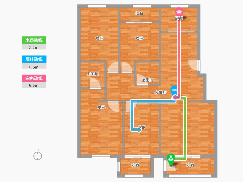 陕西省-西安市-紫薇田园都市J区-119.22-户型库-动静线