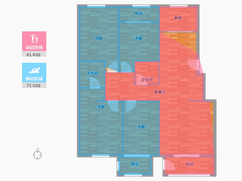 陕西省-西安市-紫薇田园都市J区-119.22-户型库-动静分区