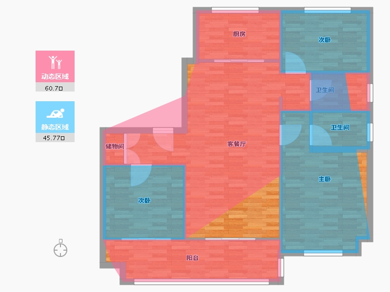 陕西省-汉中市-汉中碧桂园学府世家-97.60-户型库-动静分区