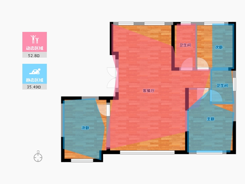 内蒙古自治区-通辽市-天润·水墨嘉华-110.40-户型库-动静分区