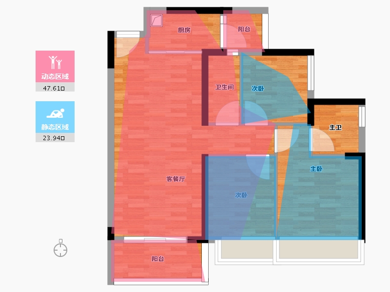 广东省-肇庆市-翠湖半岛-72.53-户型库-动静分区