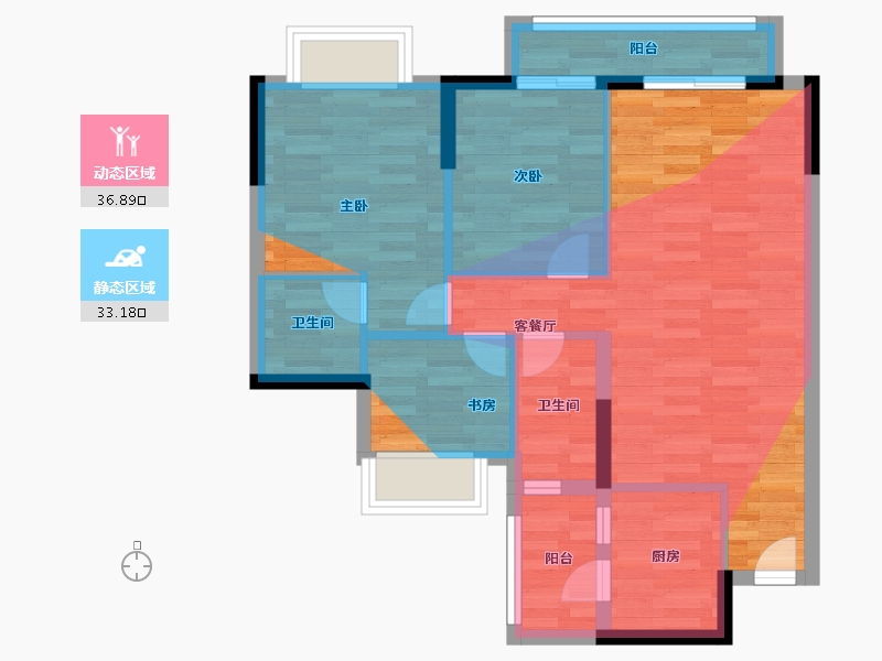 广东省-广州市-嘉骏幸福里-69.28-户型库-动静分区