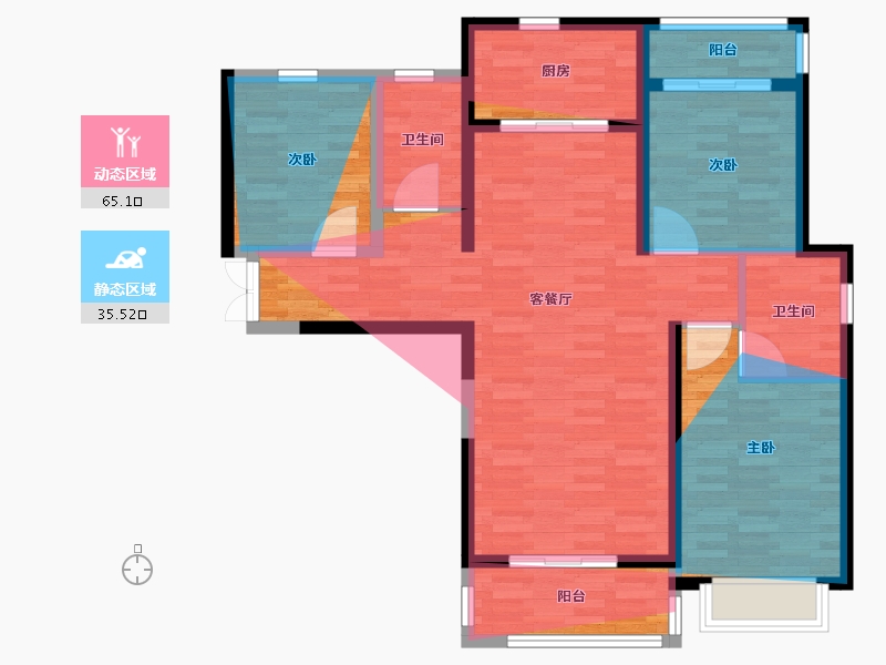 甘肃省-定西市-水投贵清文苑-110.00-户型库-动静分区