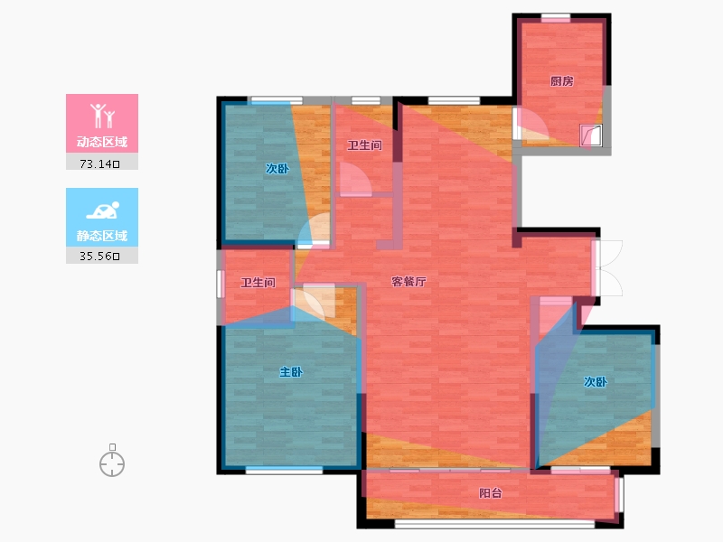 宁夏回族自治区-吴忠市-宁夏中房锦里-114.40-户型库-动静分区