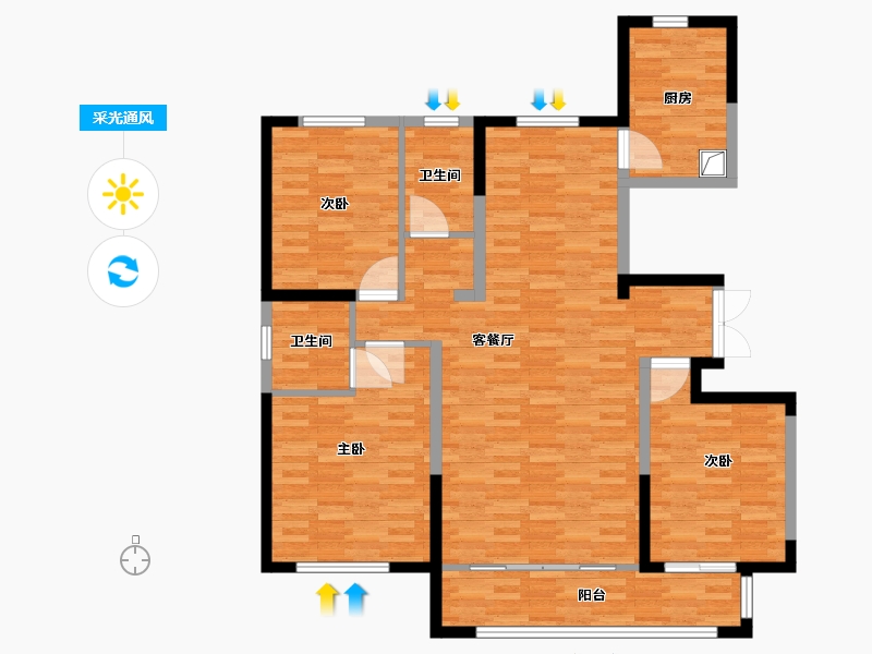 宁夏回族自治区-吴忠市-宁夏中房锦里-114.40-户型库-采光通风