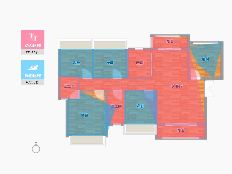 湖南省-衡阳市-翰林尚品-131.82-户型库-动静分区